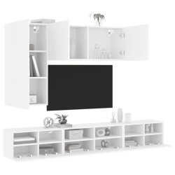 vidaXL Muebles de TV de pared 5 piezas madera de ingeniería blanco