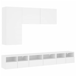 vidaXL Muebles de TV de pared 5 piezas madera de ingeniería blanco