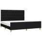 vidaXL Estructura de cama con cabecero de tela negro 180x200 cm vidaXL Estructura de cama con cabecero de tela negro 180x200 cm