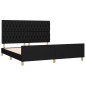 vidaXL Estructura de cama con cabecero de tela negro 180x200 cm vidaXL Estructura de cama con cabecero de tela negro 180x200 cm