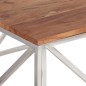 vidaXL Mesa de centro acero inoxidable plateado y madera maciza acacia vidaXL Mesa de centro acero inoxidable plateado y madera maciza acacia