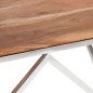 vidaXL Mesa de centro acero inoxidable plateado y madera maciza acacia vidaXL Mesa de centro acero inoxidable plateado y madera maciza acacia