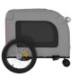 vidaXL Remolque de bicicleta mascotas hierro tela Oxford rojo gris vidaXL Remolque de bicicleta mascotas hierro tela Oxford rojo gris