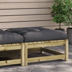 vidaXL Taburete de jardín con cojín madera de pino impregnada