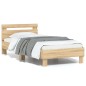 vidaXL Cama con cabecero madera de ingeniería roble Sonoma 90x190 cm vidaXL Cama con cabecero madera de ingeniería roble Sonoma 90x190 cm