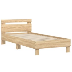 vidaXL Cama con cabecero madera de ingeniería roble Sonoma 90x190 cm