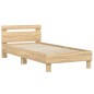 vidaXL Cama con cabecero madera de ingeniería roble Sonoma 90x190 cm vidaXL Cama con cabecero madera de ingeniería roble Sonoma 90x190 cm