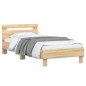 vidaXL Cama con cabecero madera de ingeniería roble Sonoma 90x190 cm vidaXL Cama con cabecero madera de ingeniería roble Sonoma 90x190 cm