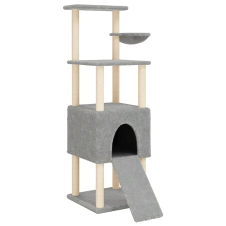 vidaXL Rascador para gatos con postes de sisal gris claro 153 cm