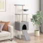 vidaXL Rascador para gatos con postes de sisal gris claro 153 cm