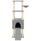 vidaXL Rascador para gatos con postes de sisal gris claro 153 cm