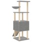 vidaXL Rascador para gatos con postes de sisal gris claro 153 cm
