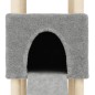 vidaXL Rascador para gatos con postes de sisal gris claro 153 cm