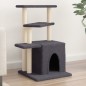 vidaXL Rascador para gatos con postes de sisal gris oscuro 83,5 cm
