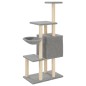 vidaXL Rascador para gatos con postes de sisal gris claro 131 cm vidaXL Rascador para gatos con postes de sisal gris claro 131 cm
