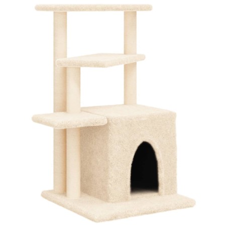 vidaXL Rascador para gatos con postes de sisal color crema 83,5 cm