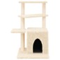vidaXL Rascador para gatos con postes de sisal color crema 83,5 cm vidaXL Rascador para gatos con postes de sisal color crema 83,5 cm