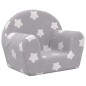 vidaXL Sofá para niños felpa suave gris claro con estrellas vidaXL Sofá para niños felpa suave gris claro con estrellas