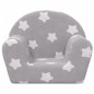 vidaXL Sofá para niños felpa suave gris claro con estrellas vidaXL Sofá para niños felpa suave gris claro con estrellas