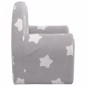 vidaXL Sofá para niños felpa suave gris claro con estrellas vidaXL Sofá para niños felpa suave gris claro con estrellas