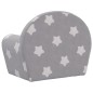 vidaXL Sofá para niños felpa suave gris claro con estrellas vidaXL Sofá para niños felpa suave gris claro con estrellas