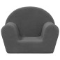 vidaXL Sofá para niños felpa suave gris antracita vidaXL Sofá para niños felpa suave gris antracita