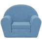 vidaXL Sofá cama infantil felpa suave azul vidaXL Sofá cama infantil felpa suave azul