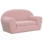 vidaXL Sofá cama para niños de 2 plazas felpa suave rosa
