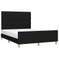vidaXL Estructura de cama con cabecero de tela negro 140x190 cm vidaXL Estructura de cama con cabecero de tela negro 140x190 cm