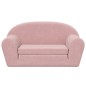 vidaXL Sofá cama para niños de 2 plazas felpa suave rosa