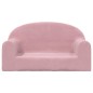 vidaXL Sofá para niños de 2 plazas felpa suave rosa