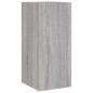 vidaXL Muebles TV pared con LED 4 pzas madera ingeniería gris Sonoma