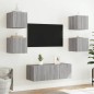 vidaXL Muebles TV pared con LED 6 pzas madera ingeniería gris Sonoma