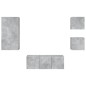 vidaXL Muebles TV pared con LED 5 pzas madera ingeniería gris hormigón