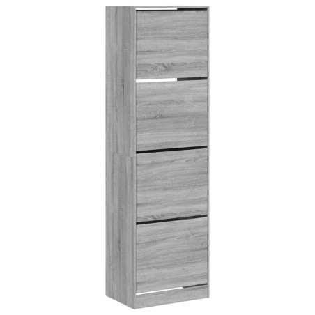vidaXL Mueble zapatero 4 cajones abatibles gris Sonoma 60x42x204 cm