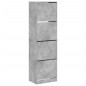 vidaXL Mueble zapatero 4 cajones abatibles gris hormigón 60x42x204 cm