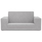 vidaXL Sofá cama de niños 2 plazas felpa suave gris claro vidaXL Sofá cama de niños 2 plazas felpa suave gris claro