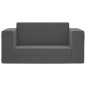 vidaXL Sofá cama de niños 2 plazas felpa suave gris antracita vidaXL Sofá cama de niños 2 plazas felpa suave gris antracita