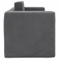 vidaXL Sofá cama de niños 2 plazas felpa suave gris antracita vidaXL Sofá cama de niños 2 plazas felpa suave gris antracita