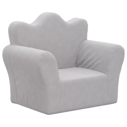 vidaXL Sofá para niños felpa suave gris claro