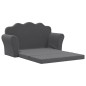 vidaXL Sofá cama de niños 2 plazas felpa suave gris antracita