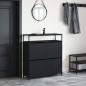 vidaXL Mueble zapatero con 4 cajones abatibles negro 100x34x112 cm vidaXL Mueble zapatero con 4 cajones abatibles negro 100x34x112 cm