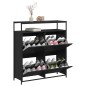 vidaXL Mueble zapatero con 4 cajones abatibles negro 100x34x112 cm vidaXL Mueble zapatero con 4 cajones abatibles negro 100x34x112 cm