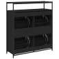 vidaXL Mueble zapatero con 4 cajones abatibles negro 100x34x112 cm vidaXL Mueble zapatero con 4 cajones abatibles negro 100x34x112 cm