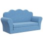 vidaXL Sofá cama de niños 2 plazas felpa suave azul vidaXL Sofá cama de niños 2 plazas felpa suave azul