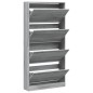 vidaXL Mueble zapatero 4 cajones abatibles gris Sonoma 80x21x163,5 cm