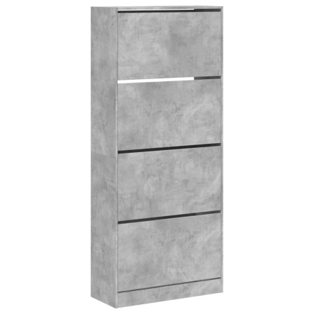 vidaXL Mueble zapatero 4 cajones abatibles gris hormigón 80x34x187,5cm