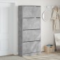 vidaXL Mueble zapatero 4 cajones abatibles gris hormigón 80x34x187,5cm vidaXL Mueble zapatero 4 cajones abatibles gris hormigón 80x34x187,5cm