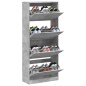 vidaXL Mueble zapatero 4 cajones abatibles gris hormigón 80x34x187,5cm vidaXL Mueble zapatero 4 cajones abatibles gris hormigón 80x34x187,5cm