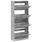 vidaXL Mueble zapatero 4 cajones abatibles gris hormigón 80x34x187,5cm vidaXL Mueble zapatero 4 cajones abatibles gris hormigón 80x34x187,5cm